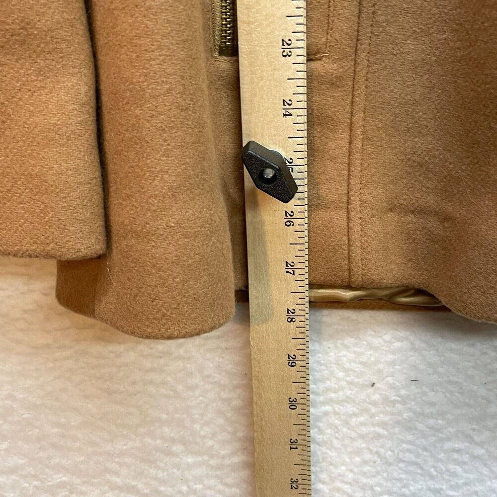 Michael Kors Coat Womens 12 Brown Wool Blend Faux Fur Hood Outdoor Luxury Earthy - Picture 11 of 12